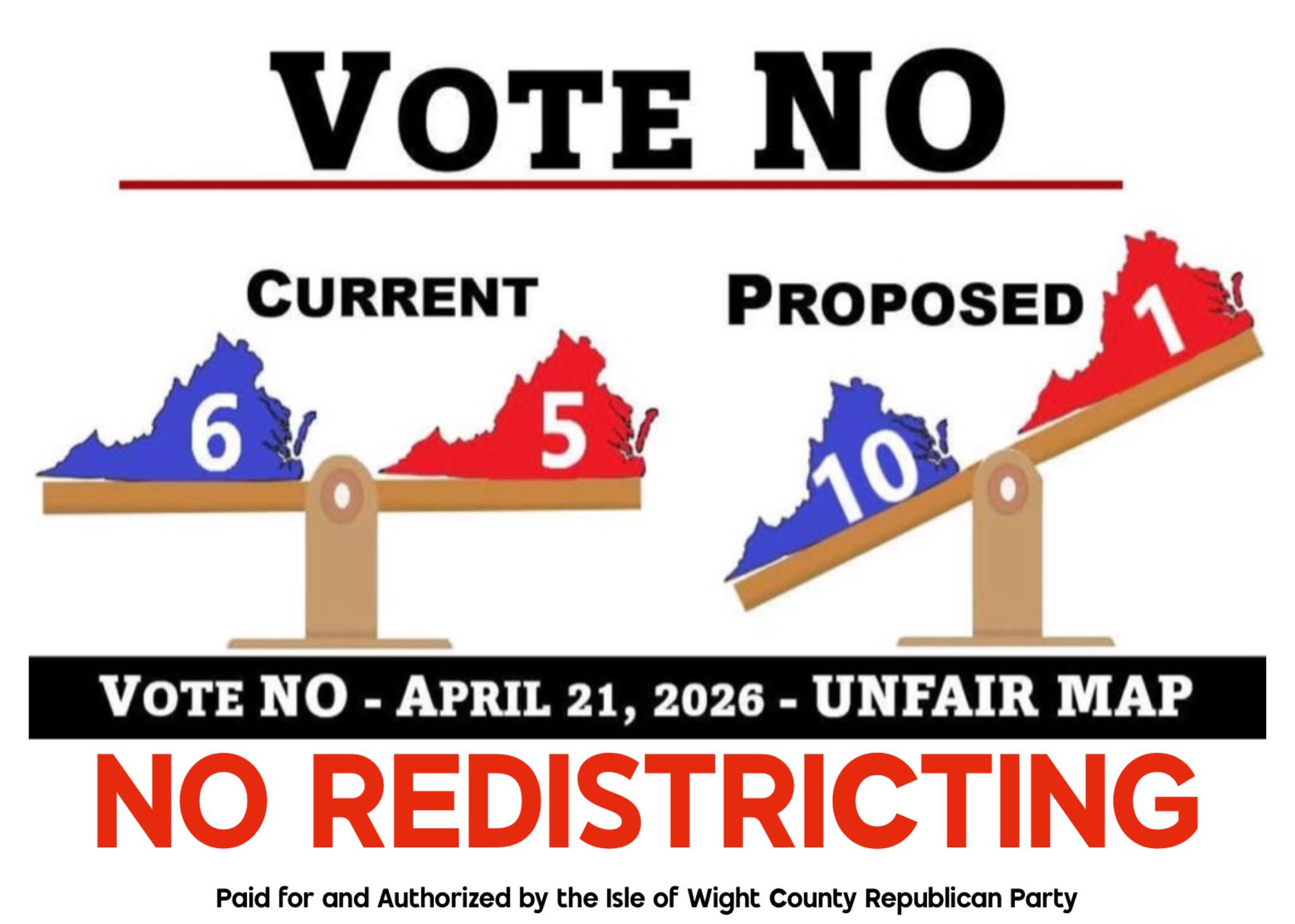 VOTE NO to the Unfair Redistricting Amendment